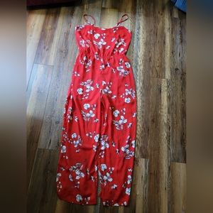 Skies Are Blue Red and White Jumpsuit Size Large